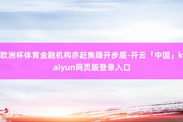 欧洲杯体育金融机构亦赶焦躁开步履-开云「中国」kaiyun网页版登录入口