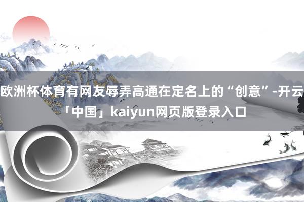欧洲杯体育有网友辱弄高通在定名上的“创意”-开云「中国」kaiyun网页版登录入口