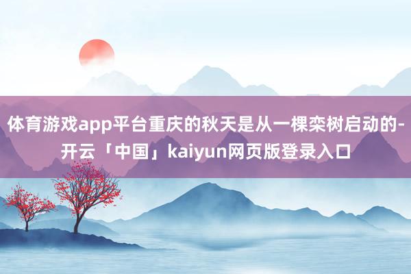 体育游戏app平台重庆的秋天是从一棵栾树启动的-开云「中国」kaiyun网页版登录入口