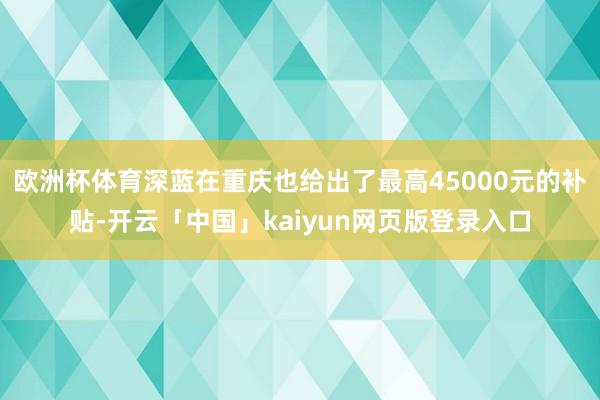 欧洲杯体育深蓝在重庆也给出了最高45000元的补贴-开云「中国」kaiyun网页版登录入口