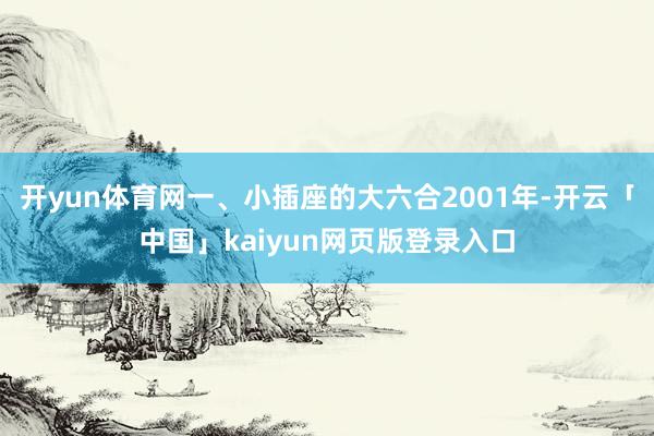 开yun体育网一、小插座的大六合2001年-开云「中国」kaiyun网页版登录入口