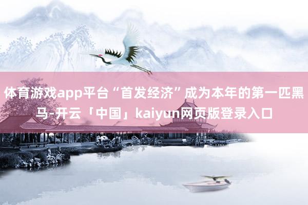 体育游戏app平台“首发经济”成为本年的第一匹黑马-开云「中国」kaiyun网页版登录入口